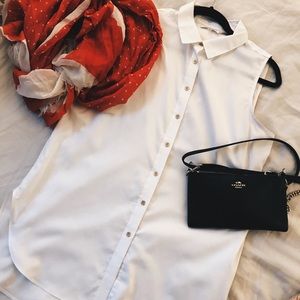 Calvin Klein White Sleeveless Button Down | Size M